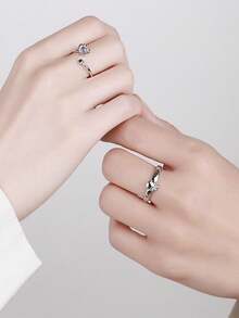 2pcs Happy Planet Astronaut Copper Couple Ornament, Holiday Gift - Silver - View 4