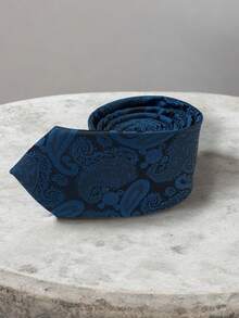 Luxury Men's Skinny Ties Polyester Silk Solid Polka Dot Striped Check Skinny Jacquard Groomsman Tie - 薄荷藍 - 查看 3