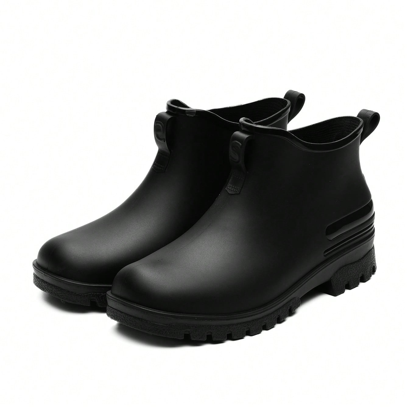Botas de lluvia de tobillo corto de moda para hombres, zapatos de lluvia de estilo de pareja de suela baja para exteriores, duraderos, fáciles de lim