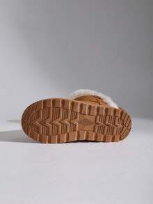 1 Paar Große Größen 36-42 Warme Kuschelfutter Einfarbig Mode Schleife Dicke Sohle Schneestiefel, geeignet für drinnen und Outdoor