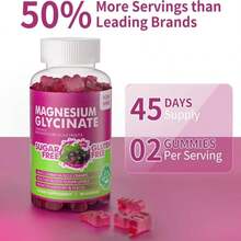 Magnesium Glycinate Gummies 1000mg - Sugar Free Magnesium Potassium Supplement With Vitamin D, B6, CoQ10 For Calm Mood &Amp; Sleep Support - 180 Mango Pineapple - Tên hương vịC - Xem 6