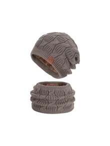 مجموعة قبعة وشال وقفازات للنساء 3 قطع / مجموعة قبعة وشال 2 قطعة / قبعة بيني مضفرة للنساء منفردة مع واقي للأذن، خريف/شتاء