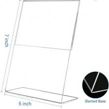1/3/6 件 6x8 英寸（约 15x21 厘米）亚克力标牌架，透明塑料纸张标牌架、照片展示架、菜单桌面支架、垂直亚克力相框、宣传册架 - 無色 - 查看 3