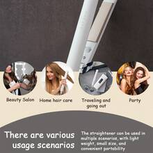 CRASTS Professional Pink& White Color,Hair Straightener,Flat Iron,Hair Iron,Heatting Fast,LCD Dispaly,Quick Temperature Adjustment,Titanium Hard Plate,Home&Salon Use,Hair Care Gift,HS-043