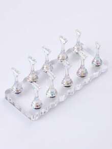 Supporto per unghie in acrilico, supporto espositore per punte delle unghie, supporto per esercitarsi sulle unghie, supporti per esercitarsi sulla pittura delle unghie, supporti per manicure fai-da-te, salone per unghie - Trasparente - Visualizzare 13