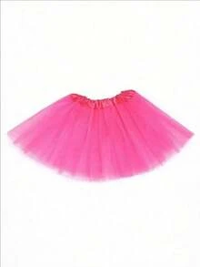 1pc Solid Color Casual Polyester Fiber (Polyester) Tutu Skirt, Suitable For All Seasons, 30cm Tutu Skirt, Non Adult Short Skirt, Small Waist Semi Transparent Stage Skirt, Ballet Skirt, Performance Dress, Macaron Color Fluffy Skirt, Princess Skirt, Breathable Mesh, Christmas Skirt, Half Body Skirt, Underskirt