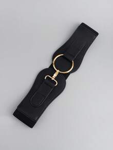 New Arrival Simple Fashion Belt With Elastic Band For Women's Suit/Dress, Waist Cincher Halloween Summer, School - Black - View 10