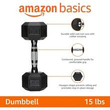 Pesas de mano de goma hexagonal básicas - Negro - Ver 2