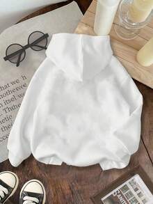 Young Boy Yongboy Casual Cute Brazil Letter Print Sweatshirt - White - View 2