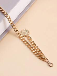 1pc Customized Letter Text Women's Intimate Accessory, Simple Single-Layer Body Chain Thick Aluminum Chain Body Chain Waist Chain, Personalized Punk Resort Hottie, Suitable For Customized Text, Party Wear