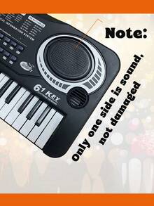 61键电子钢琴，带麦克风和USB接口，1.2厘米琴键尺寸，适合3岁以上儿童的入门级键盘，男孩女孩皆宜的音乐玩具，绝佳的圣诞节或生日礼物，61键黑色数码钢琴，适合早期学习，送给小音乐家的惊喜礼物
