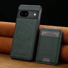 OUKNOEO 可拆卸磁吸无线充电仿皮手机壳，兼容 17 Air 16e 15 14 13 Pro Max S26 S25 Edge S24 Ultra Plus A37 A57 Pixel 10 9 8 7，带卡盒，3 个卡槽，防盗刷卡包 - 綠色 - 查看 50