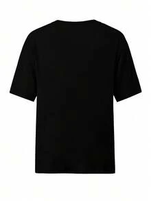 Women Loose T-Shirt, Casual, Minimalist, Sporty, Outdoor, Daily, Versatile, Halloween Elements, Cartoon, English Letter, Pumpkin, Ghost