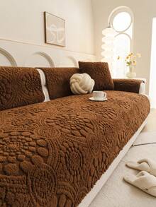 1 pieza Funda de cojín de sofá con lunares de felpa, de moda y versátil, cojín de sofá de alta calidad y lujoso, funda de sofá para todas las estaciones, antideslizante, antipolvo y antirasguños, protege el sofá, decora el sofá, adecuado para sala de estar, dormitorio, estudio, oficina, fiesta, sofá de 1 a 4 plazas, sofá en L