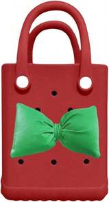 Lopqix Rubber Tote Bag, Mini Rubber Beach Bag, Lightweight Washable Tote For Beach Pool Travel - Red - View 2