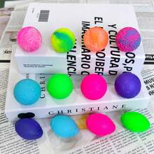 4/8个装柔软可捏压力球 - 柔软挤压球，感官软球，弹性十足的放松玩具，适合学生，是送给孩子和青少年的完美礼物，也是情人节派对的理想之选 - 彩色球 - 查看 1