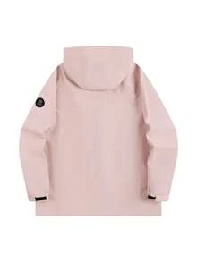 女士连帽运动夹克，户外风衣 - 淺粉色 - 查看 3