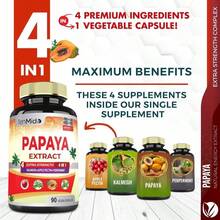 Temido Papaya Leaf Extract Supplements Capsules, 3 Months Supply With Kalmegh, Apple Pectin, Peppermint - Improved Digestion Function - 90 Vegan Capsules - White - View 2
