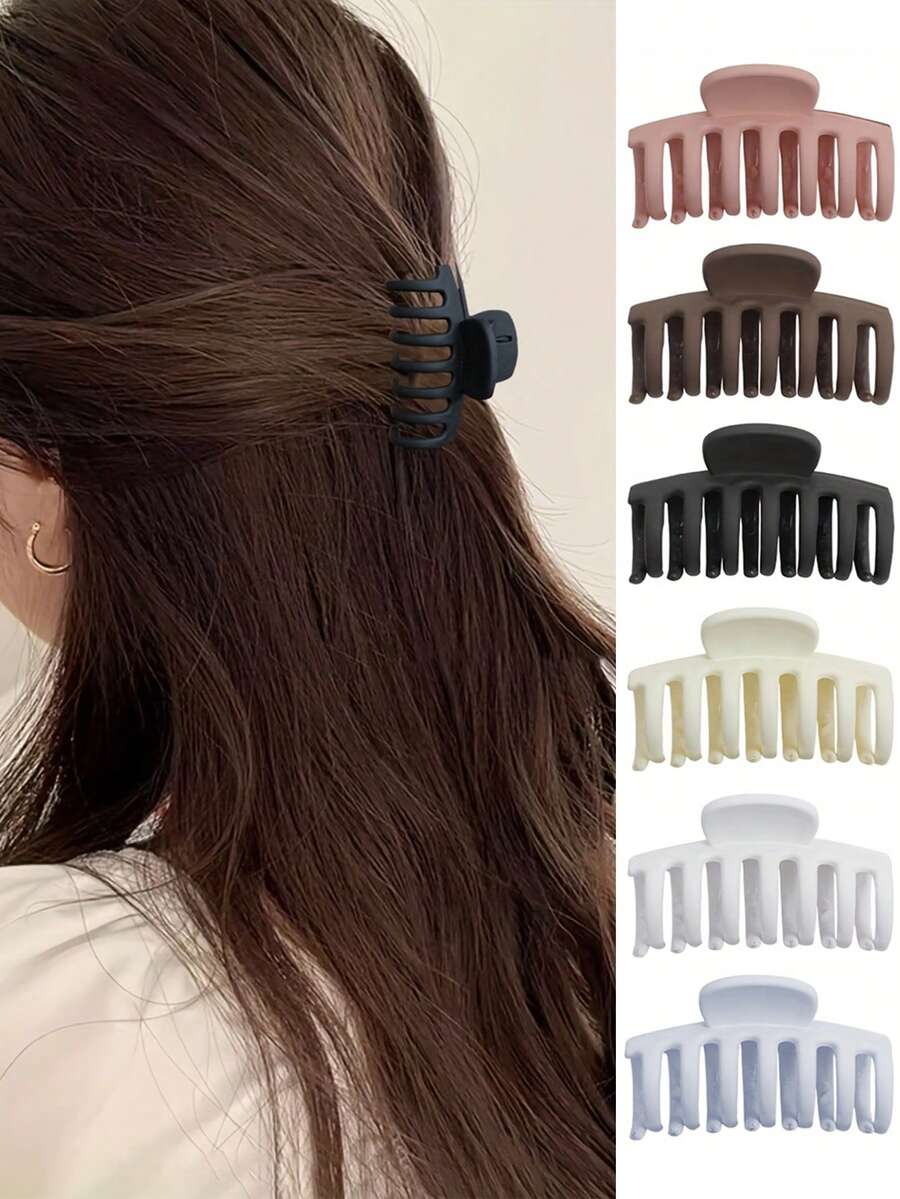 6pcs Matte Solid Color 4.5CM Hair Clips, Versatile For Casual, Party, Commute, Suitable For Thin Hair, Fixing Ponytail And Updo Fall Fashion Women Hair Clip Autumn Hair Accessories Elegant Hair Claw Claw Clips Hair Clutch Clips For Hair Winter For Vacation Outfits Woman