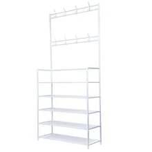 Integrated Shoe And Hat Rack For Entrance, Bedroom, Multi-Layer Space-Saving Household Rack For Shoes And Hats, Clothes Rack, Storage Shelf - trắng - Xem 6