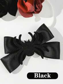 1pc Halloween Spider Bow Hair Clip, Children's Creative Bow Hair Clip, Cute Quirky Side Bangs Clip, Festive Personalized Hair Accessory
