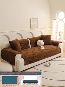 1 pieza Funda de cojín de sofá con lunares de felpa, de moda y versátil, cojín de sofá de alta calidad y lujoso, funda de sofá para todas las estaciones, antideslizante, antipolvo y antirasguños, protege el sofá, decora el sofá, adecuado para sala de estar, dormitorio, estudio, oficina, fiesta, sofá de 1 a 4 plazas, sofá en L