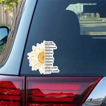 Adesivo com citação positiva 2 peças, decalque de vinil inspirador de girassol, adesivo com mensagem motivacional e inspiradora, adesivo à prova d'água para laptop, diário, garrafa de água, decoração pessoal, ideia de presente, decalque estético de girassol para autoaperfeiçoamento e encorajamento, adesivo de motivação para saúde mental