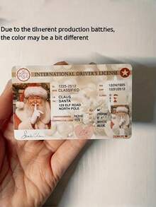 5 pièces Carte de vœux Père Noël, Permis de conduire perdu, Décoration de Noël, Permis de traîneau volant du Père Noël, Permis de conduire du traîneau du Père Noël, Carte de fête en plastique, Accessoires de décoration de Noël, Pas d'électricité requise Décorations de Noël Pyjamas de Noël Cadeaux de Noël Décoration de Noël