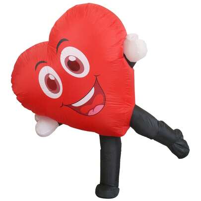 Disfraz inflable con forma de corazón, adecuado para una altura de 1,5-2m, ropa para actuaciones, disfraz inflable de payaso divertido, disfraz de personaje de dibujos animados, disfraz de mascota adulta para Navidad, disfraz del Día de San Valentín