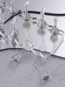 Nail Art Practice Tray,4 Styles Acrylic Aurora Magnetic Nail Holder False Nail Tip Nail Art Practice Whit 5/10 Stands + 1 Base Holder Premium Showing Shelf Nail Art Display Salon DIY Manicure,Suitable For Beginners And Professionals - Multicolor - View 6