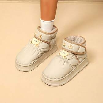 Women's Casual Buckle Closure Winter Thermal Lined Warm Snow Boots