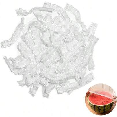 Pcs Shrinkable Covers, Keeping Bags, Elastic Plastic Storage Covers Cling Film Bag, Elastic Bowl Lids Kitchen Supplies Fruit Vegetable Meat Preservation (100PCS)