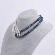 1pc Necklace Black And White Pearl Necklace Faux Pearl Choker Wedding Bride Necklace