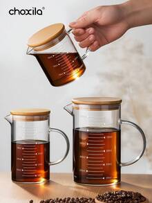 choxila 1pc High Borosilicate Glass Coffee Cup Measuring Cup Glass With Handle Graduated Cup Coffee Milk Juice Measuring Cup Transparent Glass Back To School - Coffee Measuring Cup - View 9