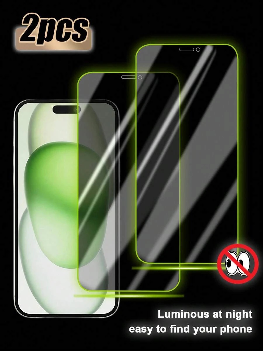 Gorilla Hero [2 Packs]Anti-Spy Tempered Glass Screen Protector, Full Coverage, Privacy Protection Screen Protector, Green Light Air Cushion Film, Glow In The Dark, Easy To Find Phone, Personalized Design, Eye-Friendly, Ultra HD, Compatible With IPhone 17E/17 Pro Max/17 Pro/17Air/17/16e/16 Pro Max/16 Pro/16 Plus/16/15 Pro Max/15 Pro/15 Plus/15/14/13/12 And Other Models