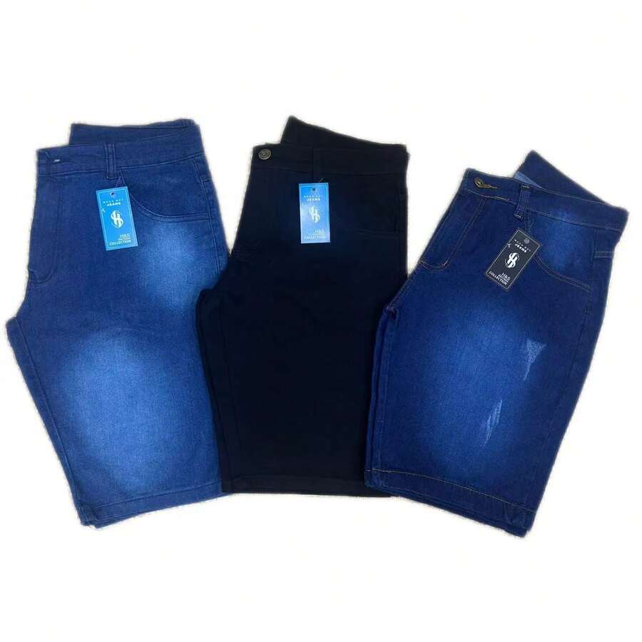Men's Bermuda Jeans Kit: Black, Dark, Light, Frayed, Smooth, Premium, Various Washes - 藍色 - 查看 1