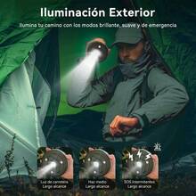 Luz de Camping, Lmpara Camping Linterna con Guirnalda de Luces10m, 8 Modos Ajustables, Luces de Camping de USB Recargable, Impermeable Porttil Luz de Campismo y Tienda - No - Ver 4