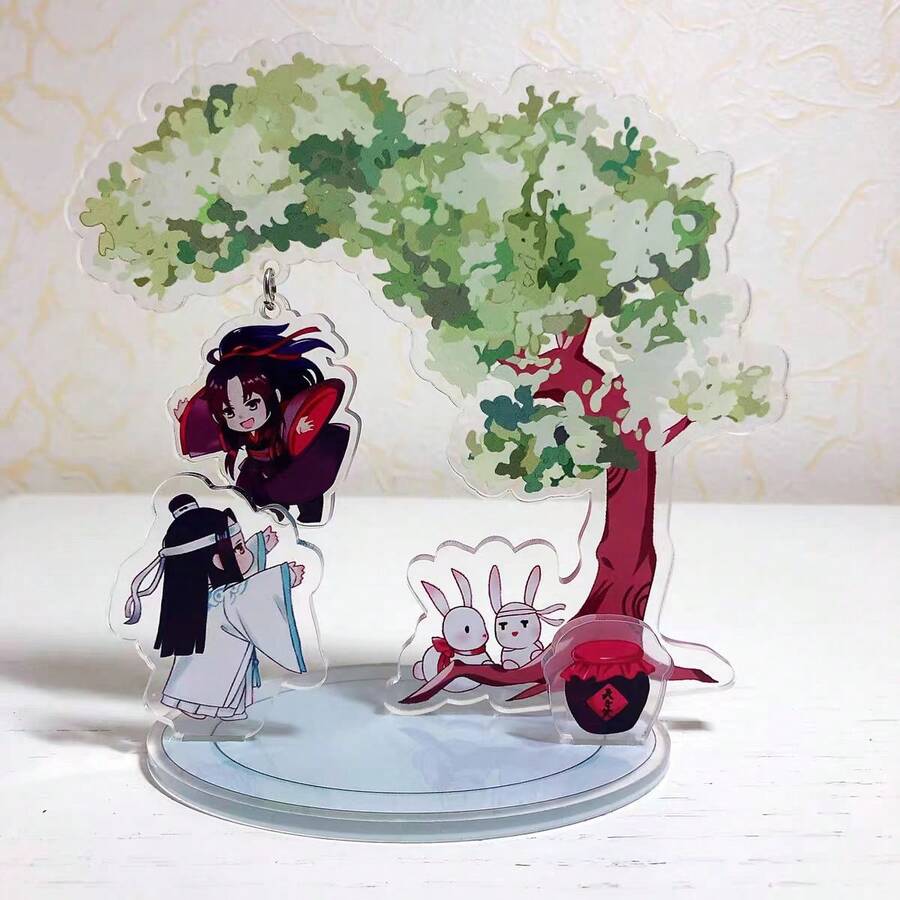 《魔道祖师》双人角色摇摇收藏版，蓝忘机&魏无羡小说及动漫周边，卡通精细桌面摆件，电脑机箱装饰，汽车装饰，动漫收藏品，圣诞节/感恩节/生日礼物，送给朋友 - 彩色 - 查看 1