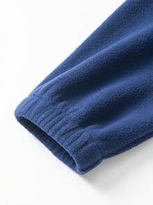 Weich & bequemer Fleece-gefütterter Herren Hoodie mit Langarm, bestickte Details, Reißverschluss-Kragen-Design, lässiger sportlicher Stil, abrieb- und kratzfest, atmungsaktiv & leicht, modischer Pullover, einfarbiges doppelseitiges Fleece Henley Shirt, geeignet für lässige Unternehmungen, Alltagstragen, Stadtbummel und Spazierengehen