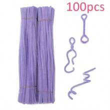 100/500pcs Value Packs Multicolored DIY Pipe Cleaner Projects, Colorful Chenille Stems Pipe Cleaners Craft Supplies+Pom Poms, Blue Fuzzy Wire Craft Supplies For Ocean-Themed DIY Decor And Graduation Gifts, Soft Chenille Stems - Blue - View 18