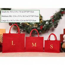1PC Personalized Red Christmas Gift Bags, Customizable Storage Party Bags For Weddings, Anniversaries, Birthdays, Housewarming And Holiday Gifts, Multipurpose Gift Pouch For Bride And Groom - Red - View 5