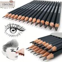 12pcs Premium Sketching Pencil Set - 2H, HB, B, 2B-8B Sketching Pencils - Perfect For Artists And Designers