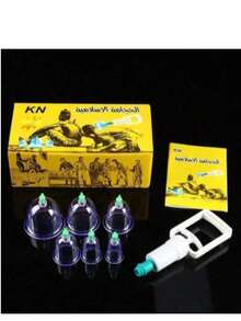 1盒 - 6/12件装便携式真空拔罐套装，个人放松身体按摩吸杯套装，塑料真空拔罐泵放松盒，用于按摩护理（身体按摩器，改善血液循环，放松技巧，缓解压力，健康爱好者，身体按摩器） - 彩色 - 查看 12