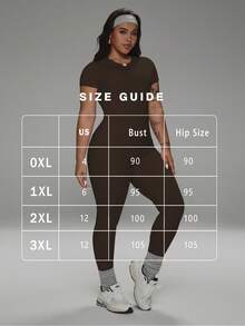 FWH Comfortable All-Day Set, Includes Waist Cincher Belt, Versatile Outfit, Comfortable Yet Fashionable Athleisure Essential Set, Loungewear Set, High-Waist Yoga Pants Set, Plus Size Activewear, Tummy Control Leggings Set, Crew Neck T-Shirt And High-Waist Yoga Leggings (Plus Size Women), Stretchy Casual 2-Piece Pajama Set Summer - màu nâu - Xem 2