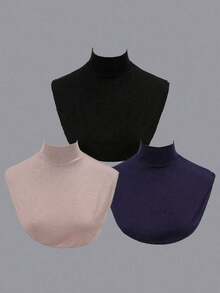 3 件套女士围脖保暖羊毛立领围脖围巾，防风舒适颈部保暖，适合所有季节 - 彩色 - 查看 6