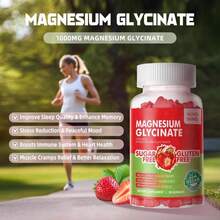 Magnesium Glycinate Gummies 1000mg - Sugar Free Magnesium Potassium Supplement With Vitamin D, B6, CoQ10 For Calm Mood &Amp; Sleep Support - 180 Mango Pineapple - Flavor NameG - View 7