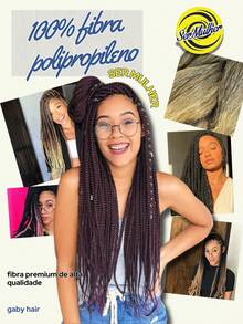 Kit 2 Cabelo Super Jumbo Tranças Box Braid Ser Mulher + Anéis - Dark Brown - Visão 3
