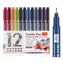 12 Colores Bolígrafo de Tubo de Aguja - Punta Fina (0.5mm), Juego de Bolígrafos de Gel Coloridos, Bolígrafo Liner de Bola, Marcador Resaltador, Perfecto para Escritura y Bocetos Vibrantes de Color, Escritura Suave, Para Dibujar, Resaltar, Tomar Notas de Estudiantes, Hacer Manuales, Uso de Oficina