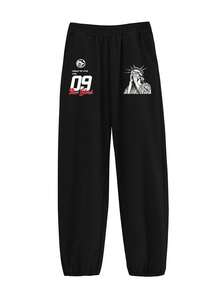 两件套青少年男童街头时尚雕像图案印花宽松圆领卫衣+雕像印花运动裤套装，男童纯色圆领卫衣，适合日常穿着、派对、学校、音乐节、度假、通勤。可作为礼物送给家人、男友、女友、朋友。 - 彩色 - 查看 5