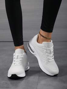 New Retro Fashion Casual Shoes, Comfortable Shock-Absorbing Air Cushion Sneakers, Thick Sole Minimalist Air Cushion Sports Shoes - White - View 8